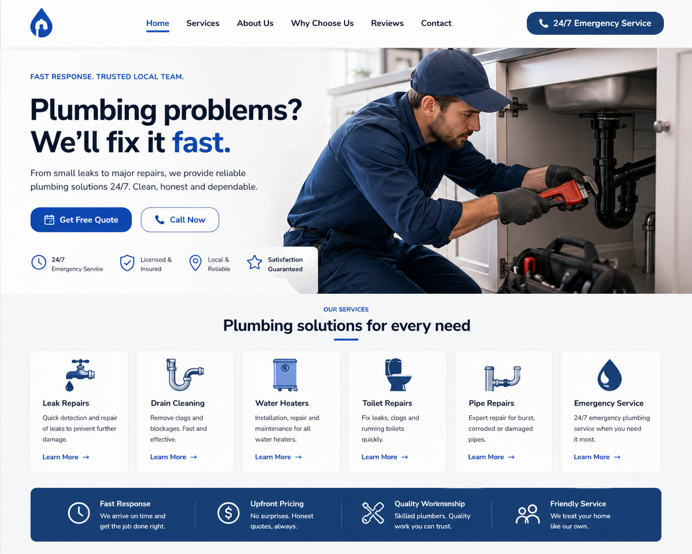 Plumbing Service Website example preview